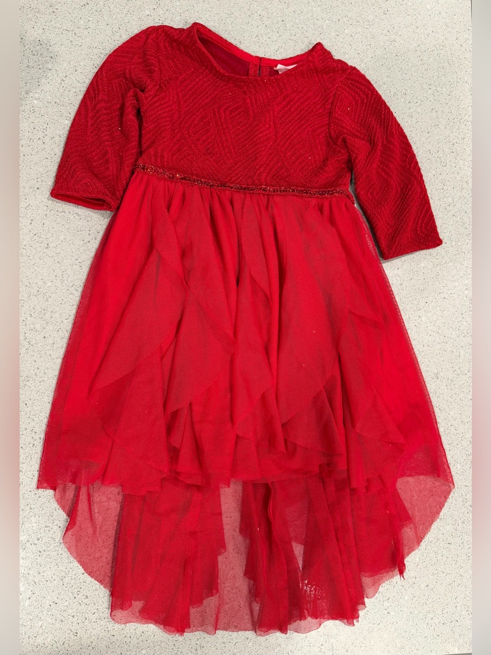 Youngland Red Layered Tulle Holiday Dress